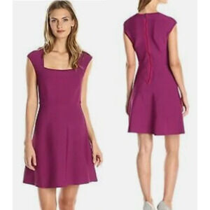 BCBGMaxazria Kamara Sleeveless A-Line Fit & Flare Mini Dress Purple Women's S